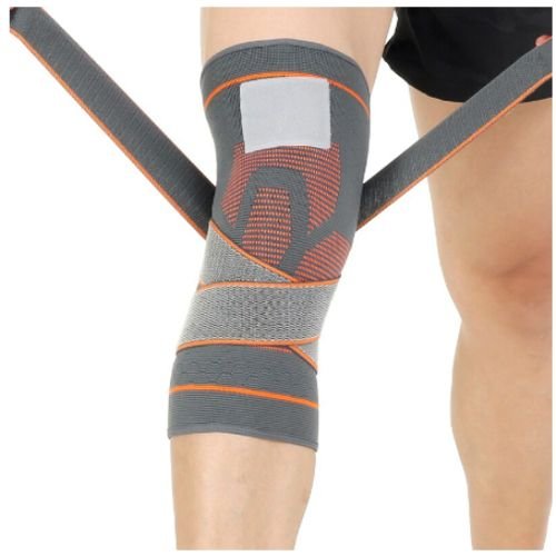 Genouillere À Compression Avec Bretelle - st960 - Gris/Orange
