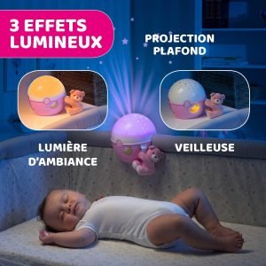 Veilleuse  De Lit 2EN1 - Chicco -Projecteur - Next 2 Stars - Rose
