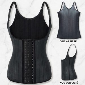 Gaine Coreset Amincissante En Latex - A Bretelles ST-7041 - Noir
