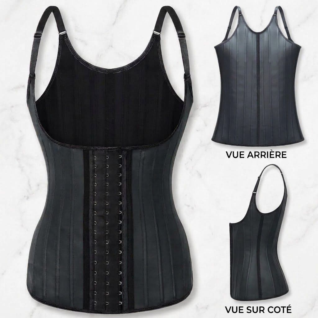 Gaine Coreset Amincissante En Latex - A Bretelles ST-7041 - Noir