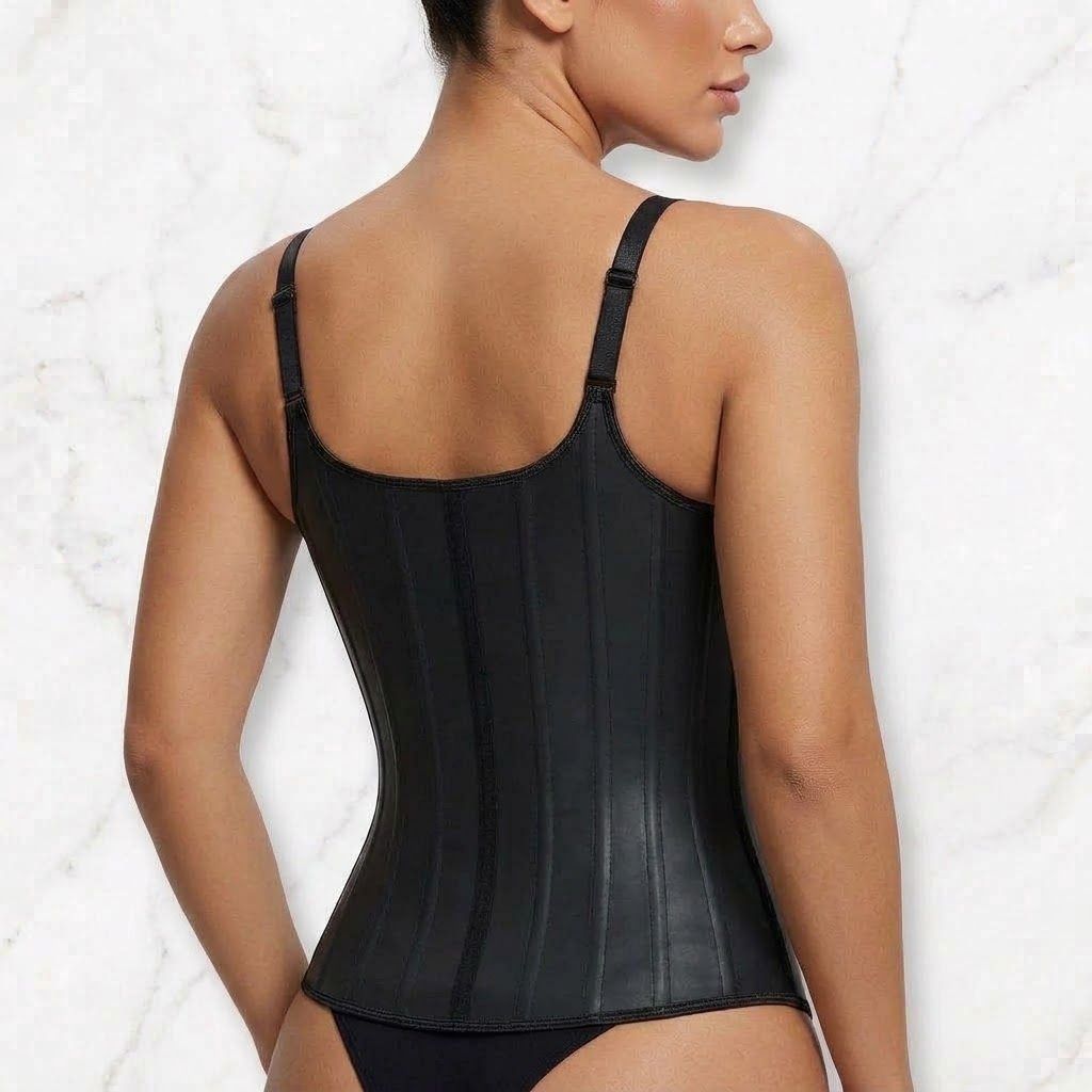 Gaine Coreset Amincissante En Latex - A Bretelles ST-7041 - Noir – Image 3