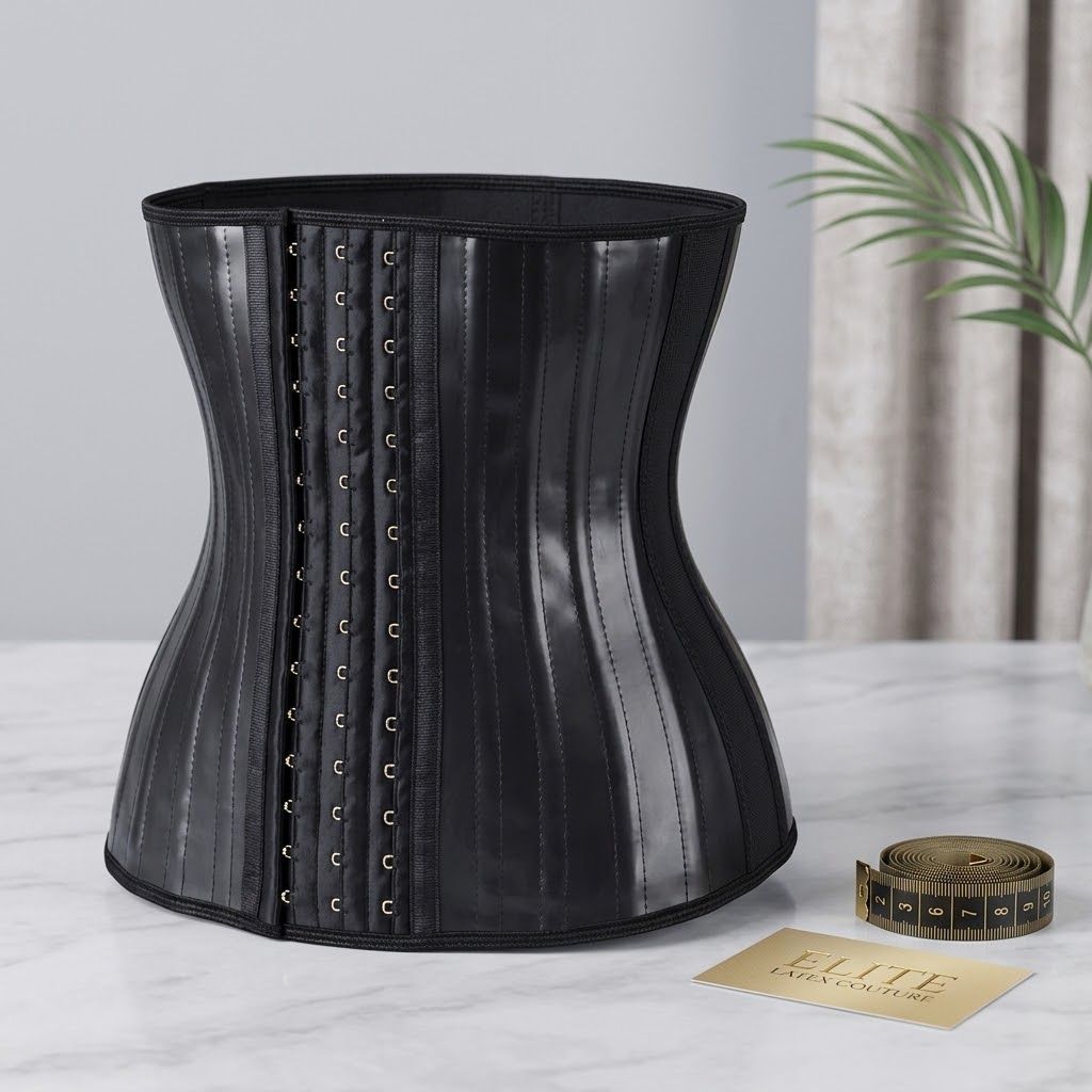 Gaine Amincissante En Latex - A Crochets - ST-7040 - Noir – Image 2