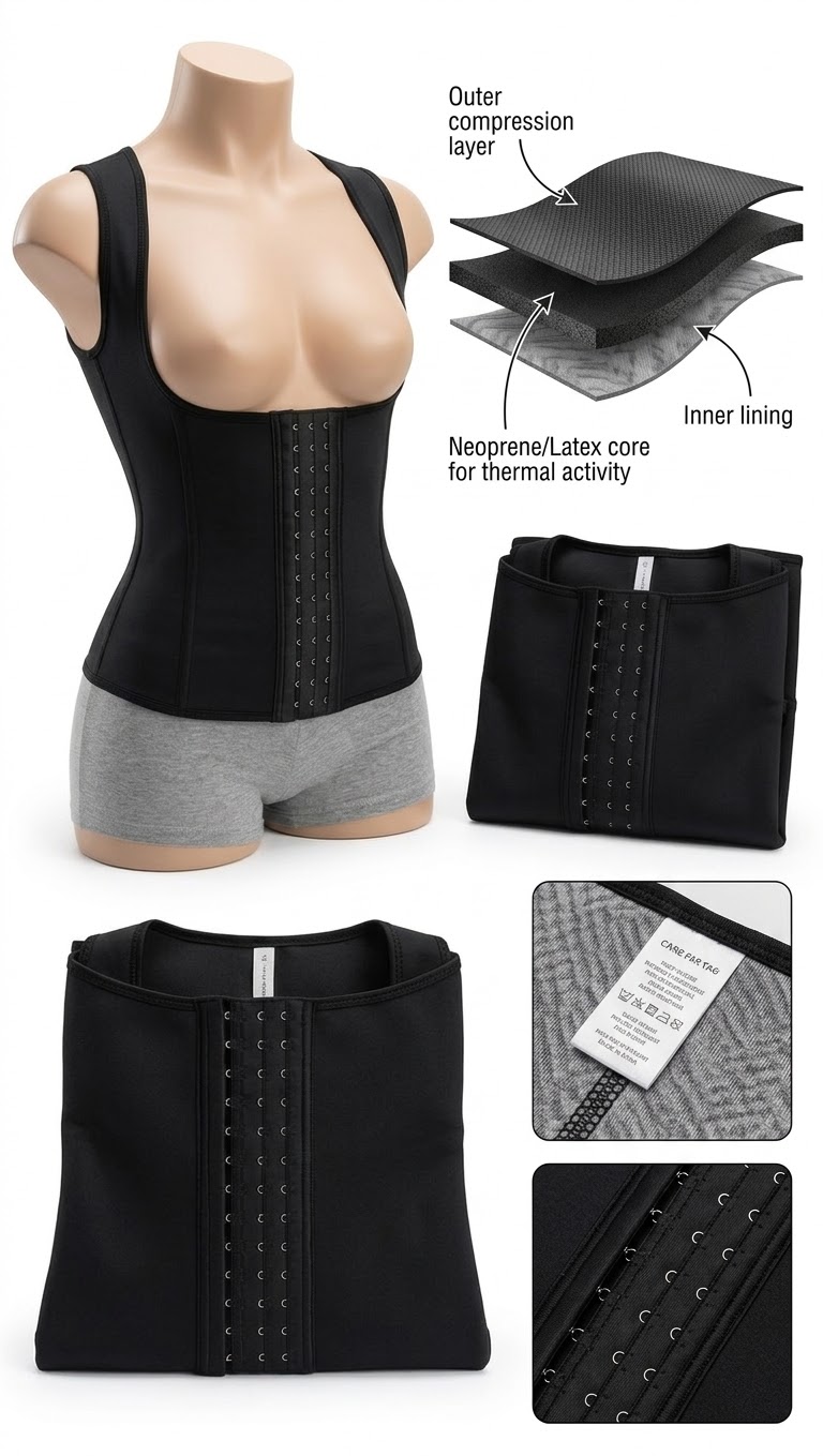 Corset Minceur YC Support 153 - Latex - Gaine Amincissant - Bretelles - Noir – Image 2