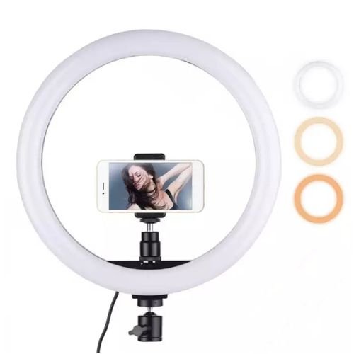 Pack Anneau Lumineux + Support Téléphone + Trepied - Pour Photos Et Vidéos - Noir-Blanc – Image 3