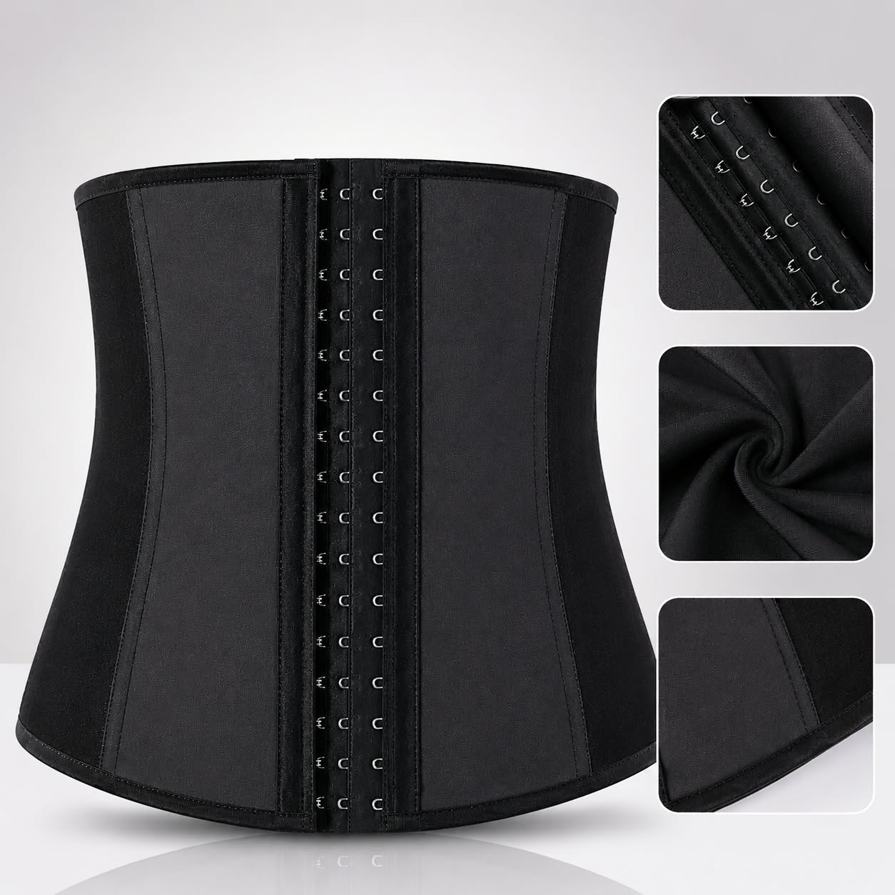YC Support Corset Minceur - Latex - Gaine Amincissant - 152 - Noir – Image 5