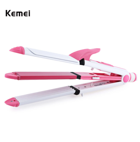 Fer A Lisser 3 En 1 - Kemei - KM-1213 - Blanc/Rose