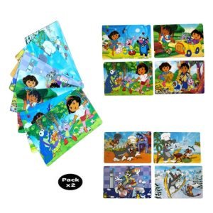 Pack 2 Puzzle - 8 Dessins - 8 x 12 Pièces - En Bois - 1005060