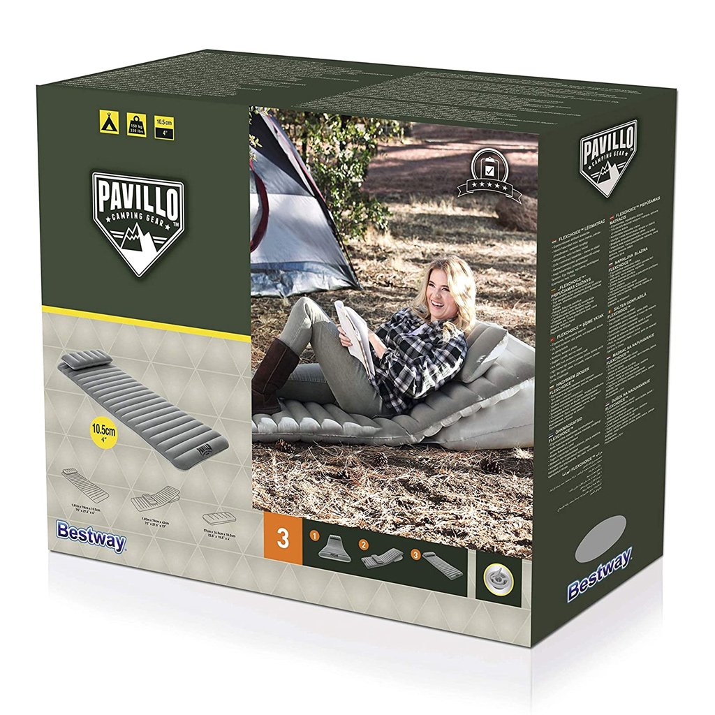 Matelas D'Extérieur Gonflable - Coussins - Pavillo 67617 - 191*70*10,5 - Gris – Image 6