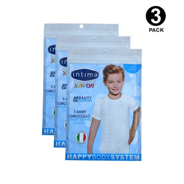Pack 3 Tricot De Peau Garçons - Demi Manche Intima Italian style - 100 % Coton