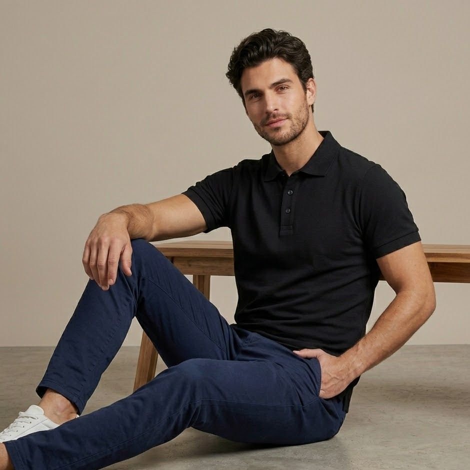 POLO - Demi Manche - BAKARUDA - Noir – Image 3
