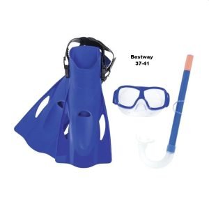 Bestway Ensemble Masque Freestyle + Palmes 37/41 + Tuba Junior - 25019 - Bleu