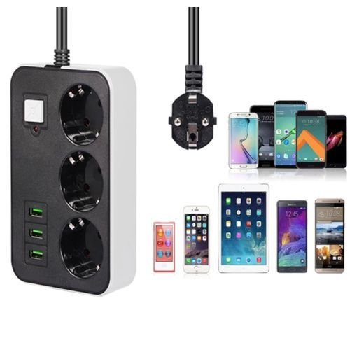 Smart Power Rallonge Multiples Prise Smart Power 3 Usb - noir – Image 2