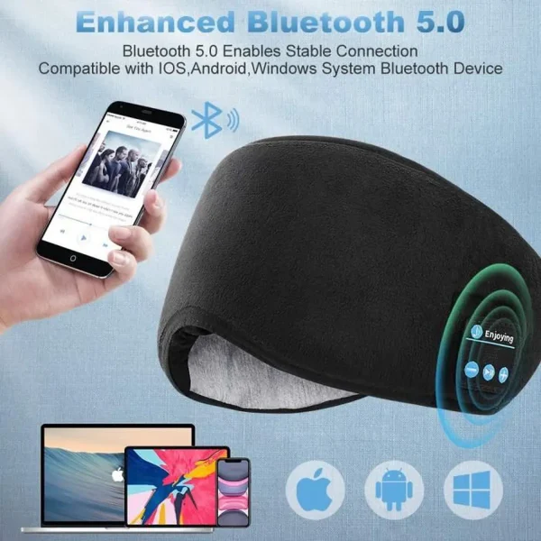 Masque pour dormir à Bluetooth Midy– Noir – Image 3