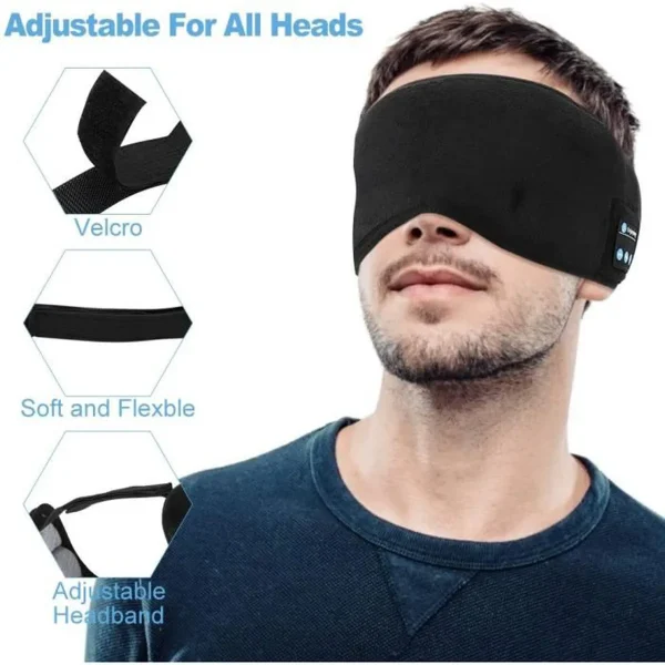 Masque pour dormir à Bluetooth Midy– Noir – Image 2