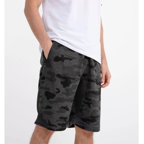Short Bermuda Coton Poche Zipée - Blue Steel - Camouflage