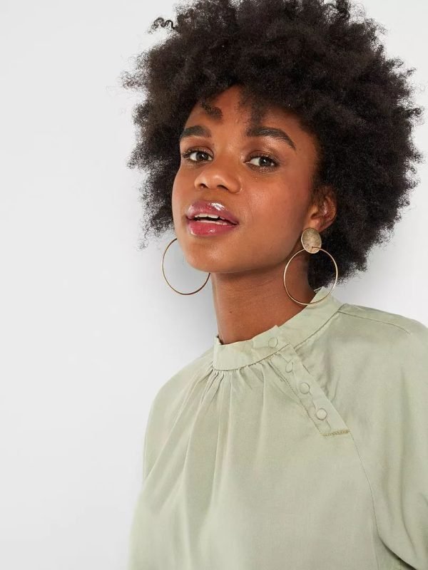 Chemise - Blouse - KIABI - manches longues -xx622 - kaki clair – Image 6