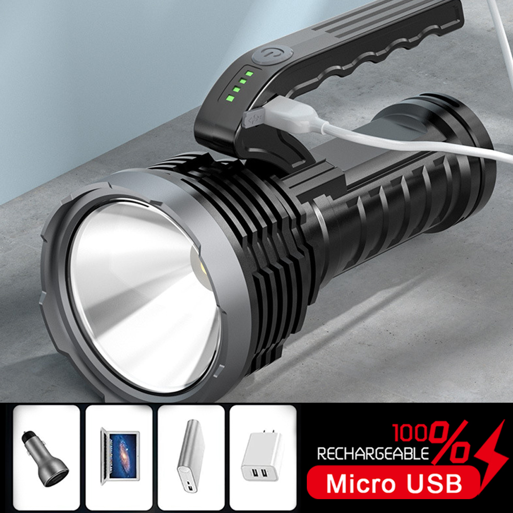 Torche -Lampe de poche - Led - Multifonction - avec technologie COB - Noir