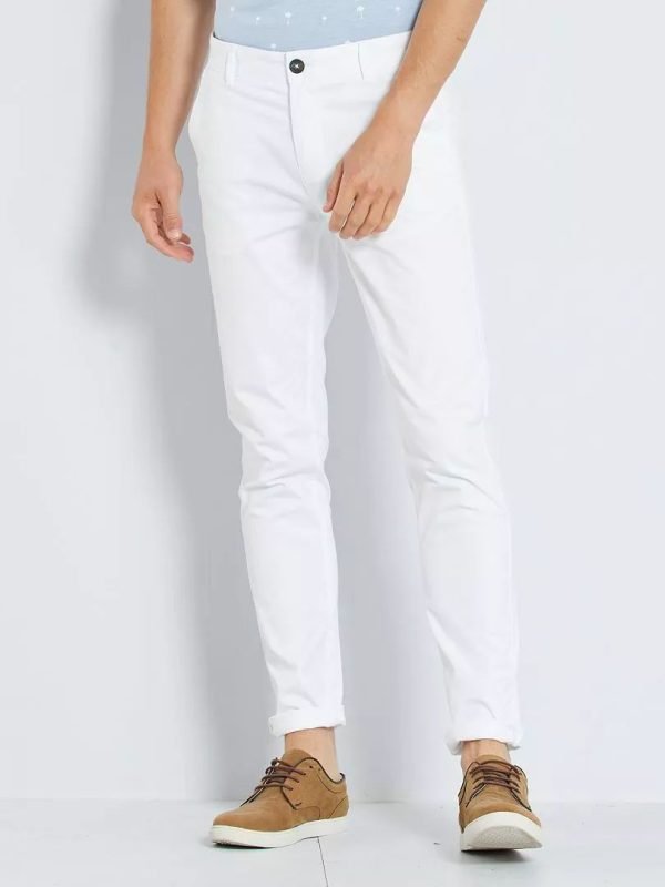pantalon toile kiabi – Chino -XP836– Blanc – Image 6