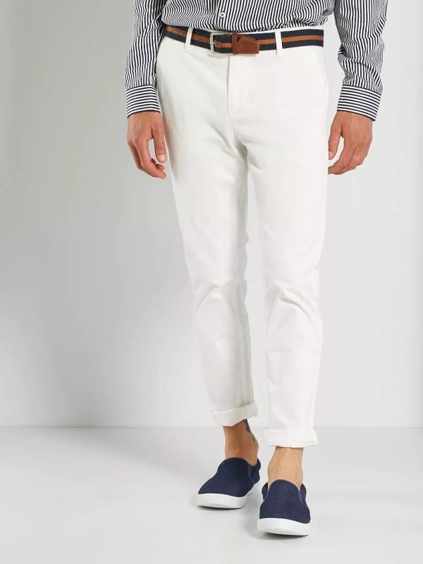 pantalon toile kiabi – Chino -XP836– Blanc – Image 2