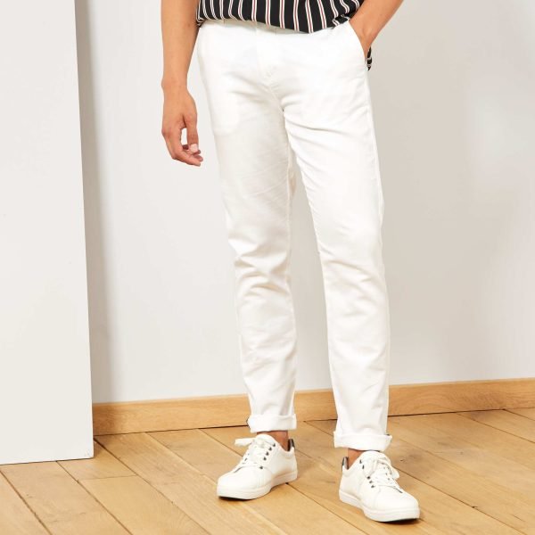 pantalon toile kiabi – Chino -XP836– Blanc – Image 3