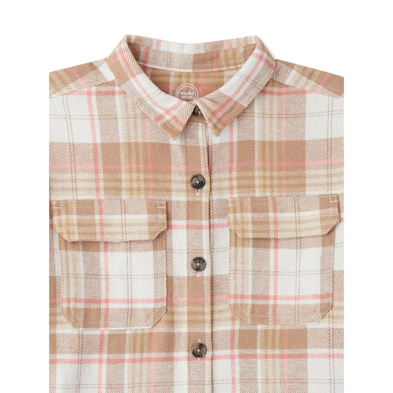 Wonder Nation - Veste Style Chemise à Carreaux - Marron – Image 2