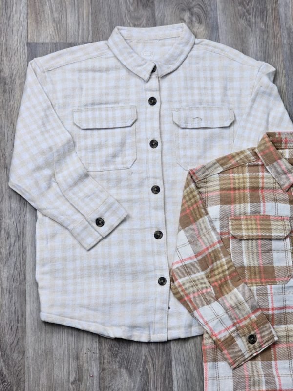Wonder Nation - Veste Style Chemise à Carreaux - Blanc Cassé – Image 4