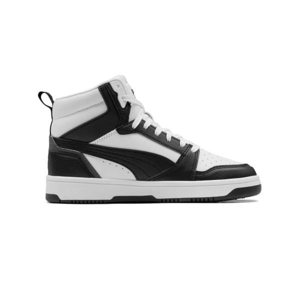 Basket Puma Montante - 01 Rebound V6 Mid Jr - 39383101 - White Black-Shadow Gray – Image 2