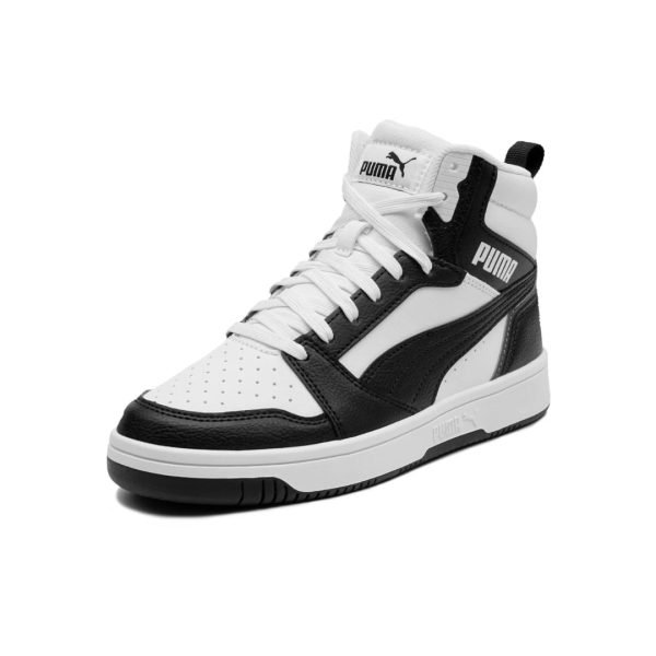 Basket Puma Montante - 01 Rebound V6 Mid Jr - 39383101 - White Black-Shadow Gray – Image 3
