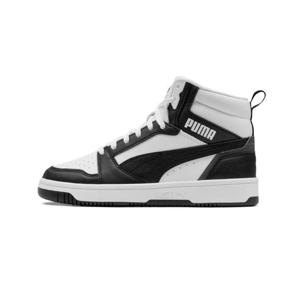 Basket Puma Montante - 01 Rebound V6 Mid Jr - 39383101 - White Black-Shadow Gray – Image 4