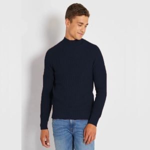 Pull Kiabi - Col Montant - Bleu Nuit - XT611