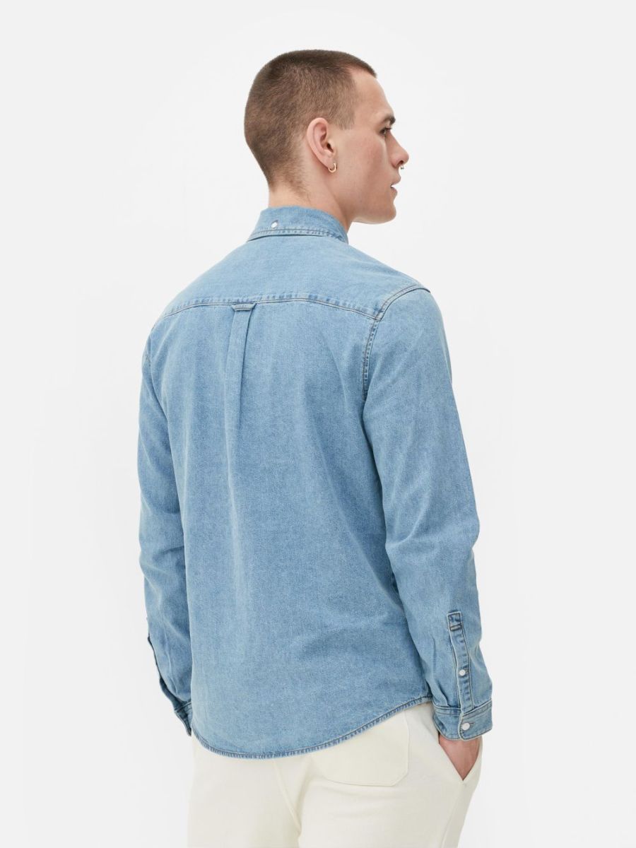 Chemise Primark - En Jean à Manches Longues - Bleu – Image 3