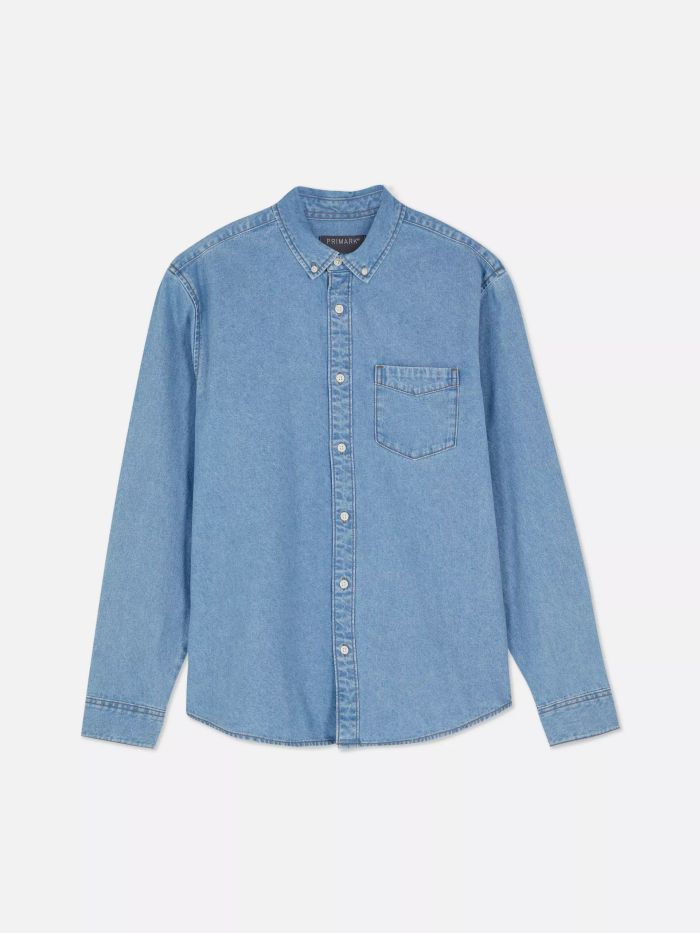 Chemise Primark - En Jean à Manches Longues - Bleu – Image 5