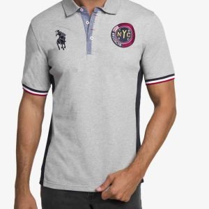 Polo R&B à Manches Courtes - 221-1802MN028-2 - Grey