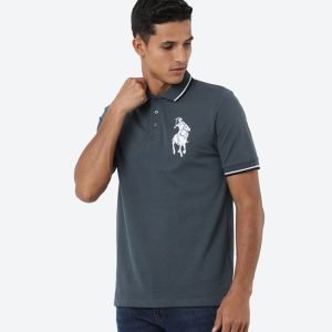 Polo R&B à Manches Courtes - 120-1802MN17-16 - Stone Grey