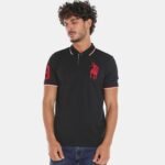 Polo R&B à Manches Courtes - 220-1802MN03-12 - Black