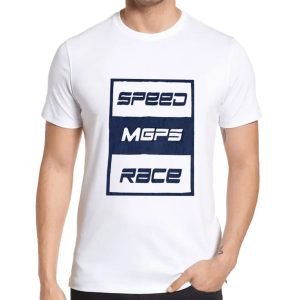T-Shirt Pour Homme En Coton - Speed - Col Rond - Blanc