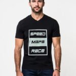 T-Shirt Pour Homme En Coton - Speed - Col V - Noir