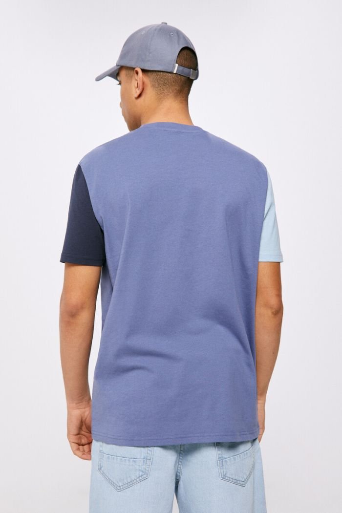 t shirt springfield ras du cou 7122233 – Color Block – Bleu Moyen 2