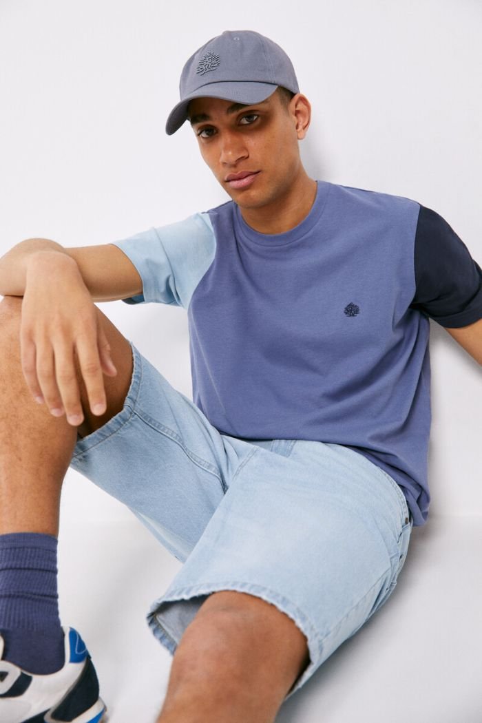 t shirt springfield ras du cou 7122233 – Color Block – Bleu Moyen 3