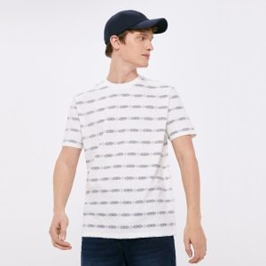 T-Shirt Springfield - 100% Coton - Imprimé AOP - Ivoire