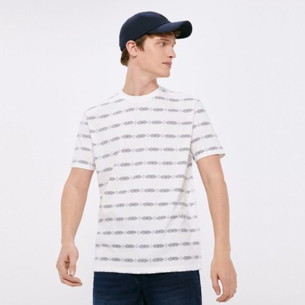 T-Shirt Springfield - 100% Coton - Imprimé AOP - Ivoire