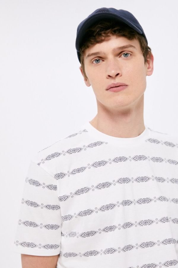 T-Shirt Springfield - 100% Coton - Imprimé AOP - Ivoire – Image 4