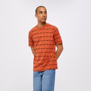 T-Shirt Springfield - 100% Coton - Imprimé AOP - Orange