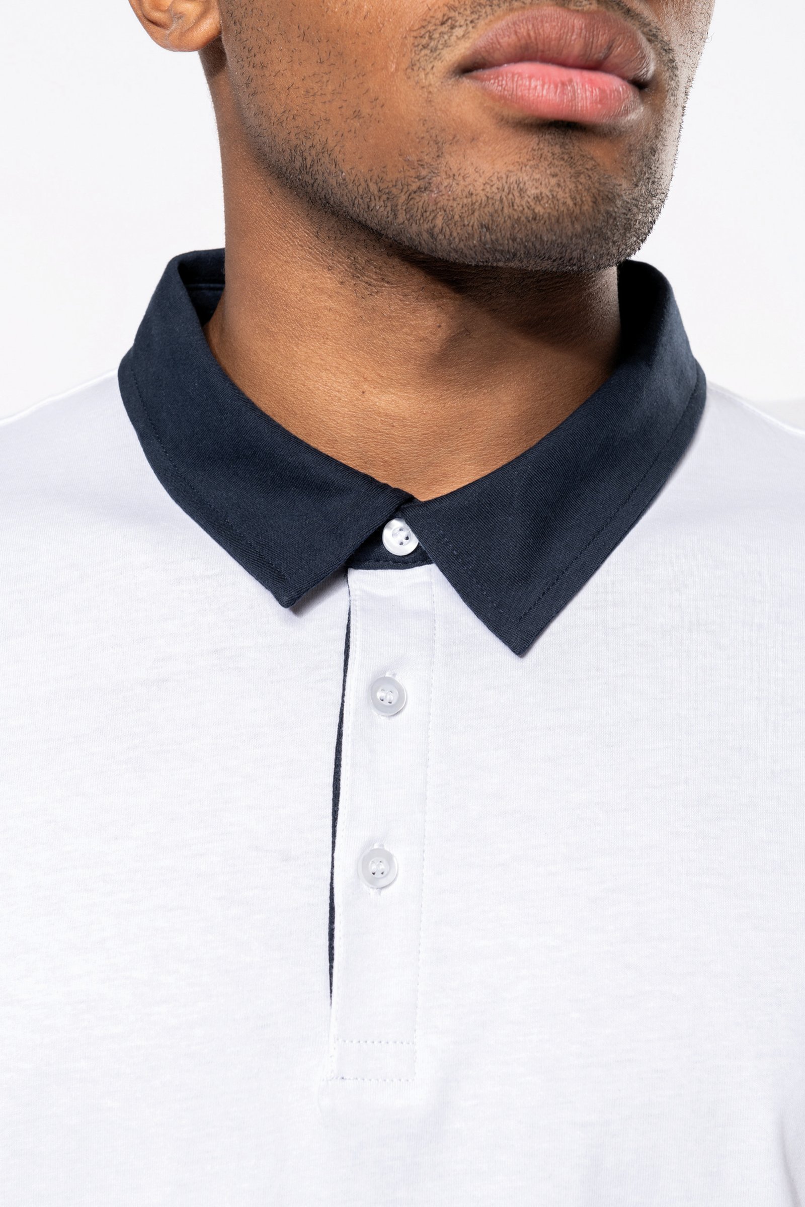 Polo Pour Homme - kariban - K260 - Blanc/Bleu Nuit – Image 4