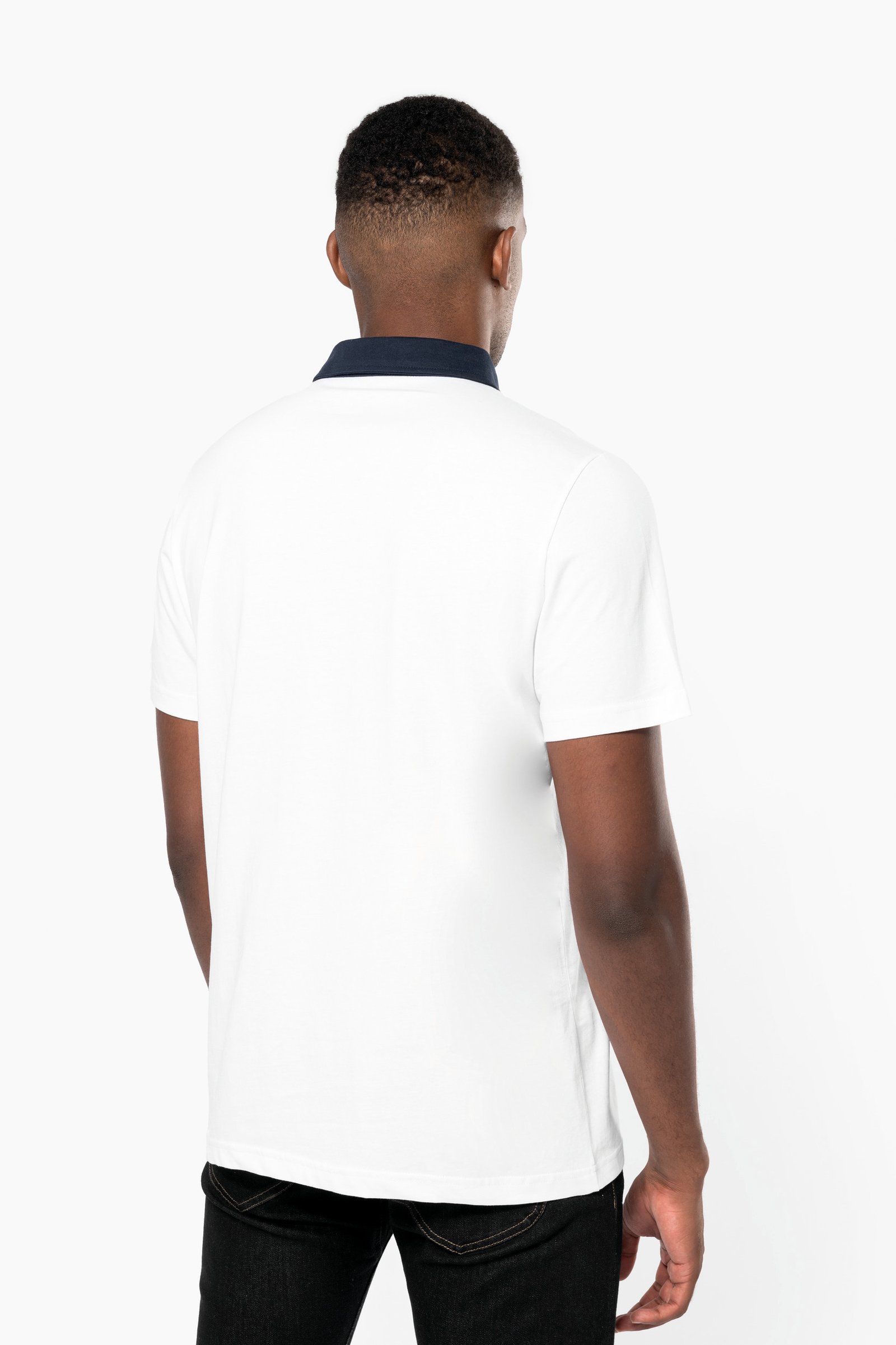 Polo Pour Homme - kariban - K260 - Blanc/Bleu Nuit – Image 2