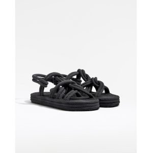 Sandale Femme - En Corde - Oysho - Rope - Noir