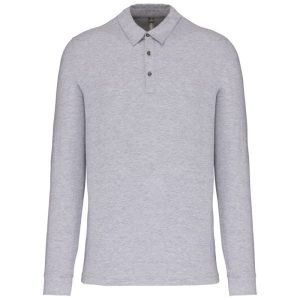 Polo Kariban Manche Longue - Col Chemise - 100% Coton - Oxford Grey