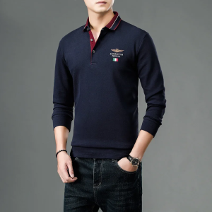 Polo Romon - Manche Longue Avec Col - Navy