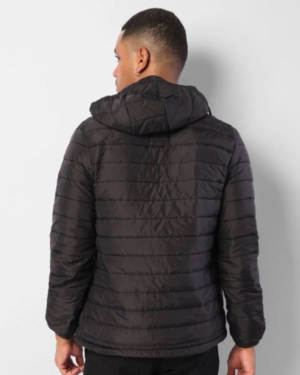 Doudoune Gangster Pour Homme - Avec Capuche Amovible - Noir – Image 3