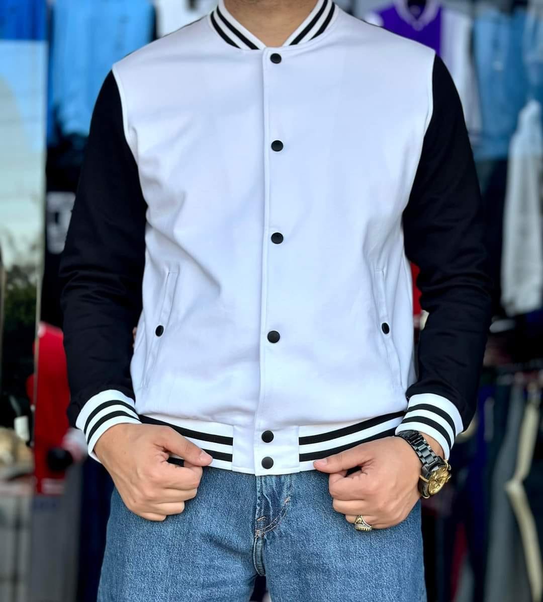 Veste Bombers Légère En Coton Avec Col Officier - TBY - Blanc – Image 9